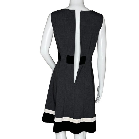 Calvin Klein Dress Womens 4 Petite Gray Black Preppy Office Neutral Minimalist - Picture 5 of 9